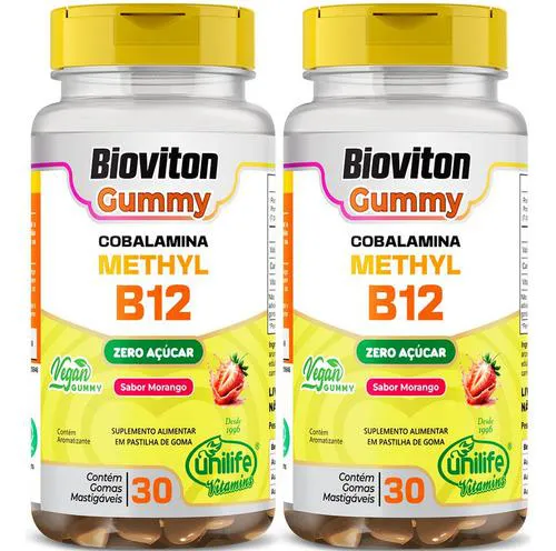 Cobalamina Methyl Vitamina B12 2 X 30 Gomas Unilife