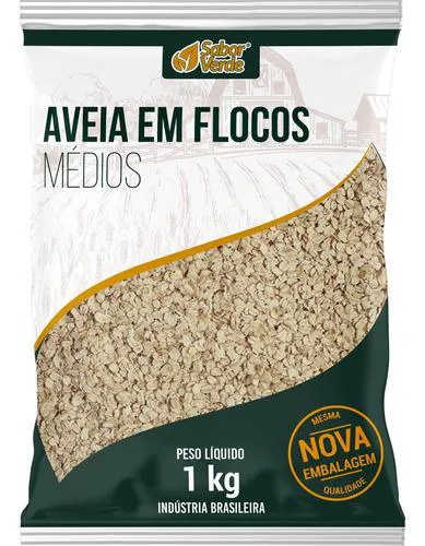 Aveia Flocos Médios 1kg Sabor Verde