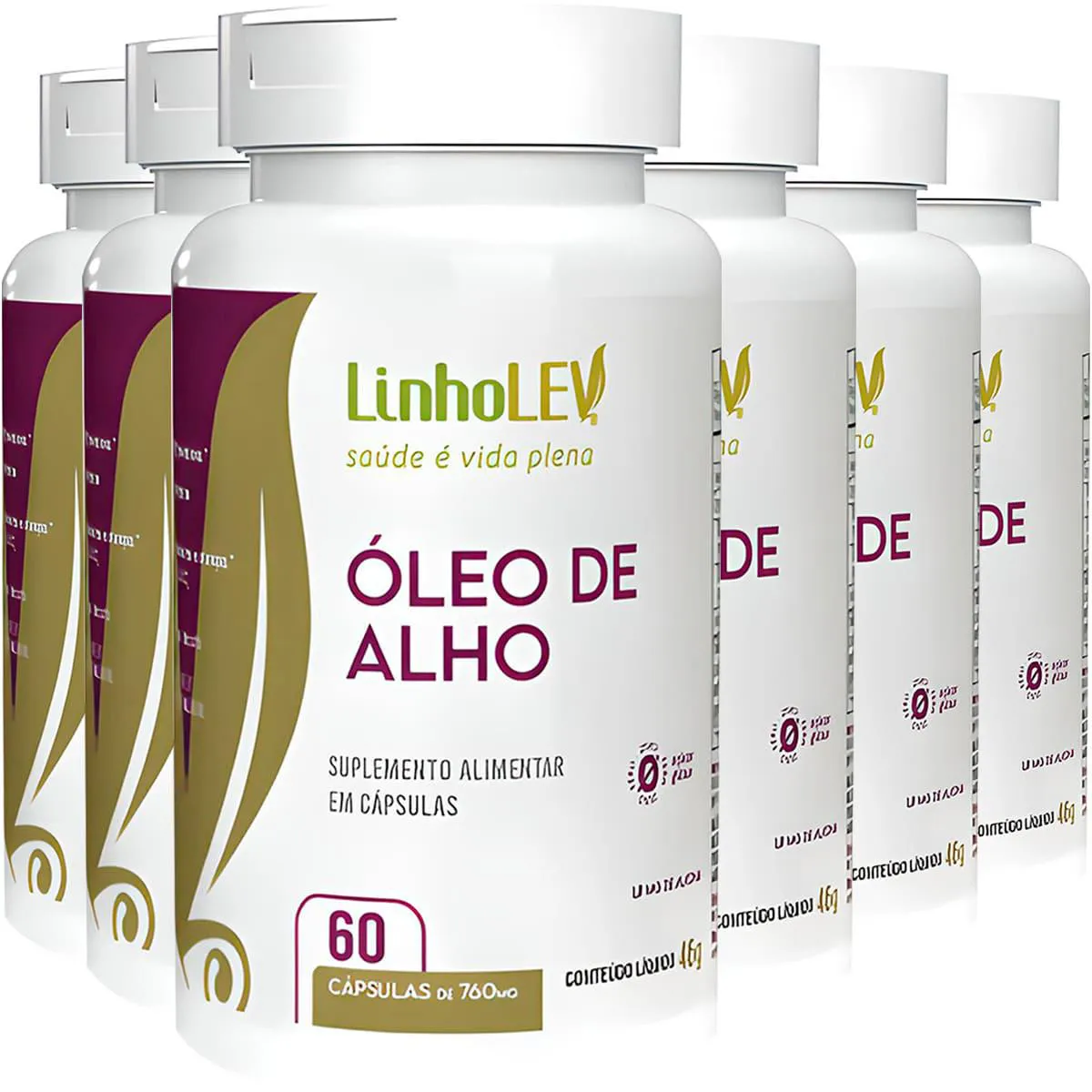 Óleo De Alho 6 X 60 Cápsulas Linho Lev