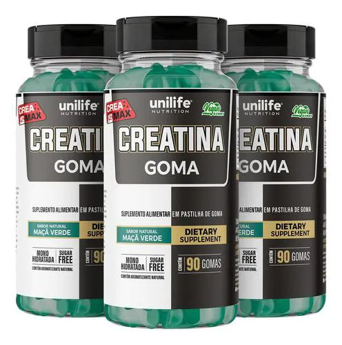 Creatina 3 X 90 Gomas Unilife