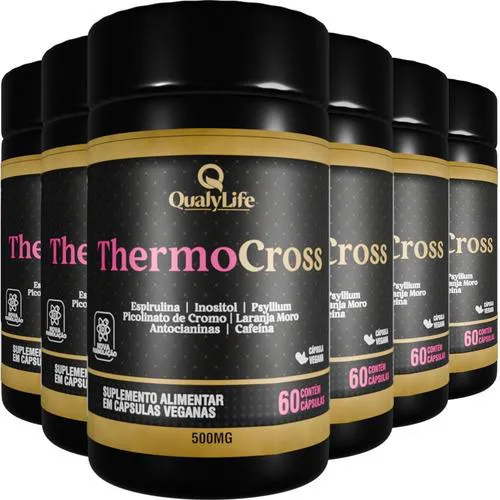 Espirulina E Psyllium Thermo Cross 6 X 60 Cápsulas Qualylife