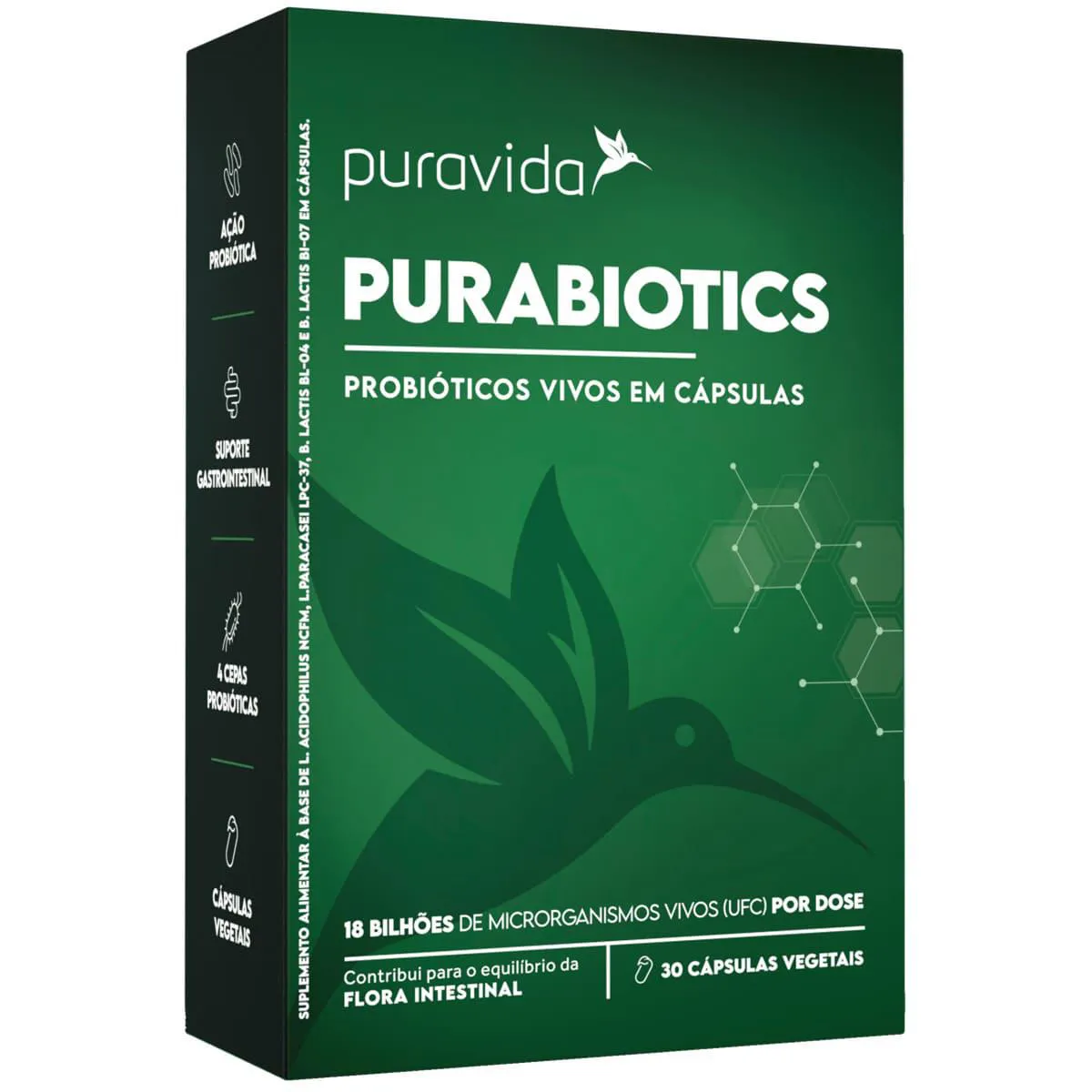 Purabiotics Probióticos Vivos 30 Cápsulas Puravida