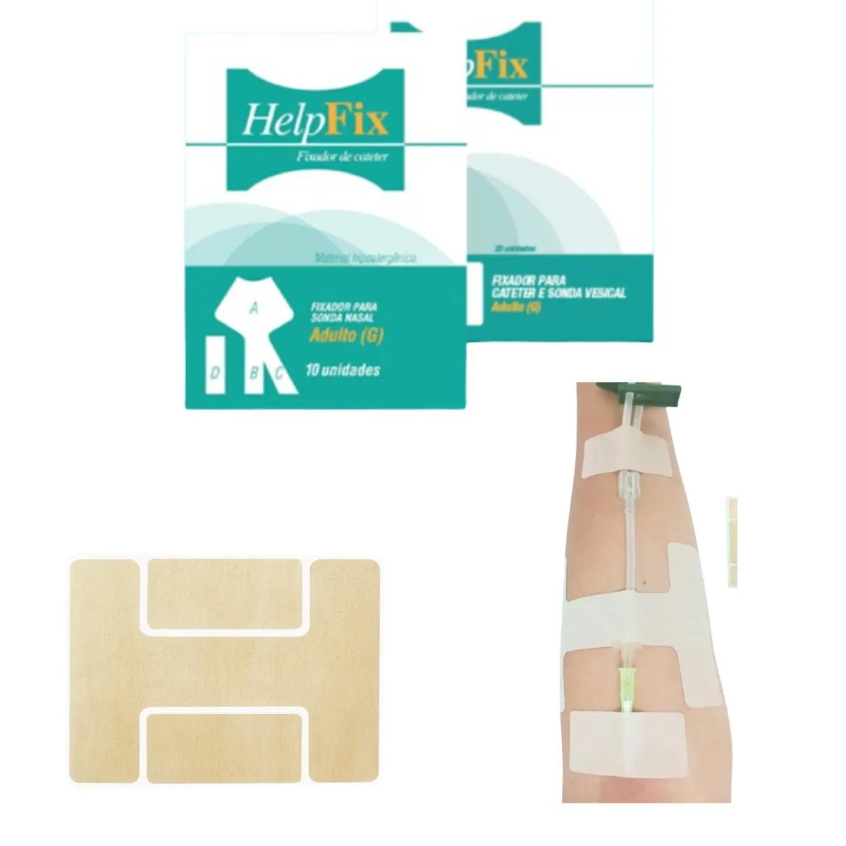 HELPFIX FIXADOR PARA CATETER E SONDA VESICAL PACOTE C/10 UNI