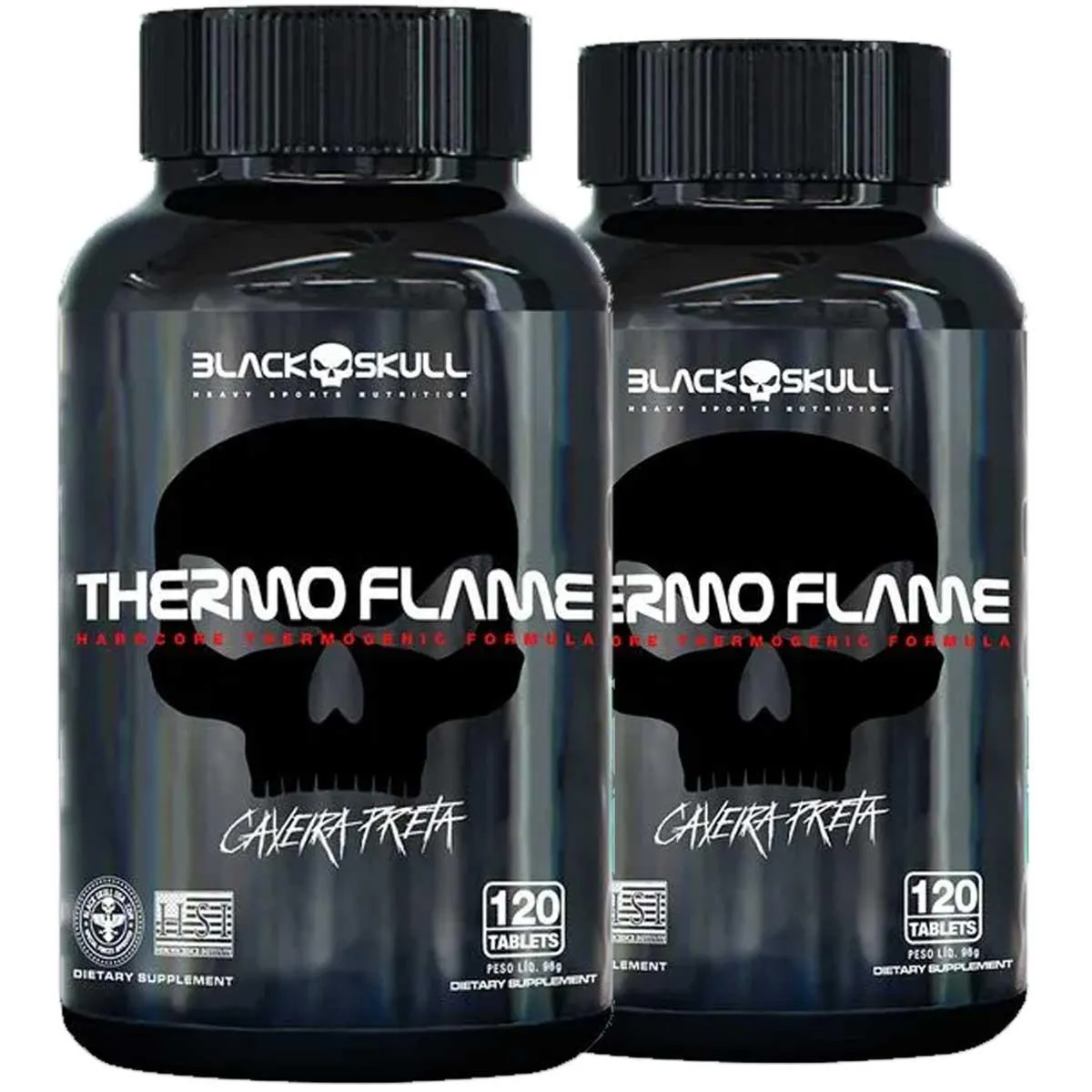 2X THERMO FLAME TERMOGêNICO 120 TAB CADA BLACK SKULL