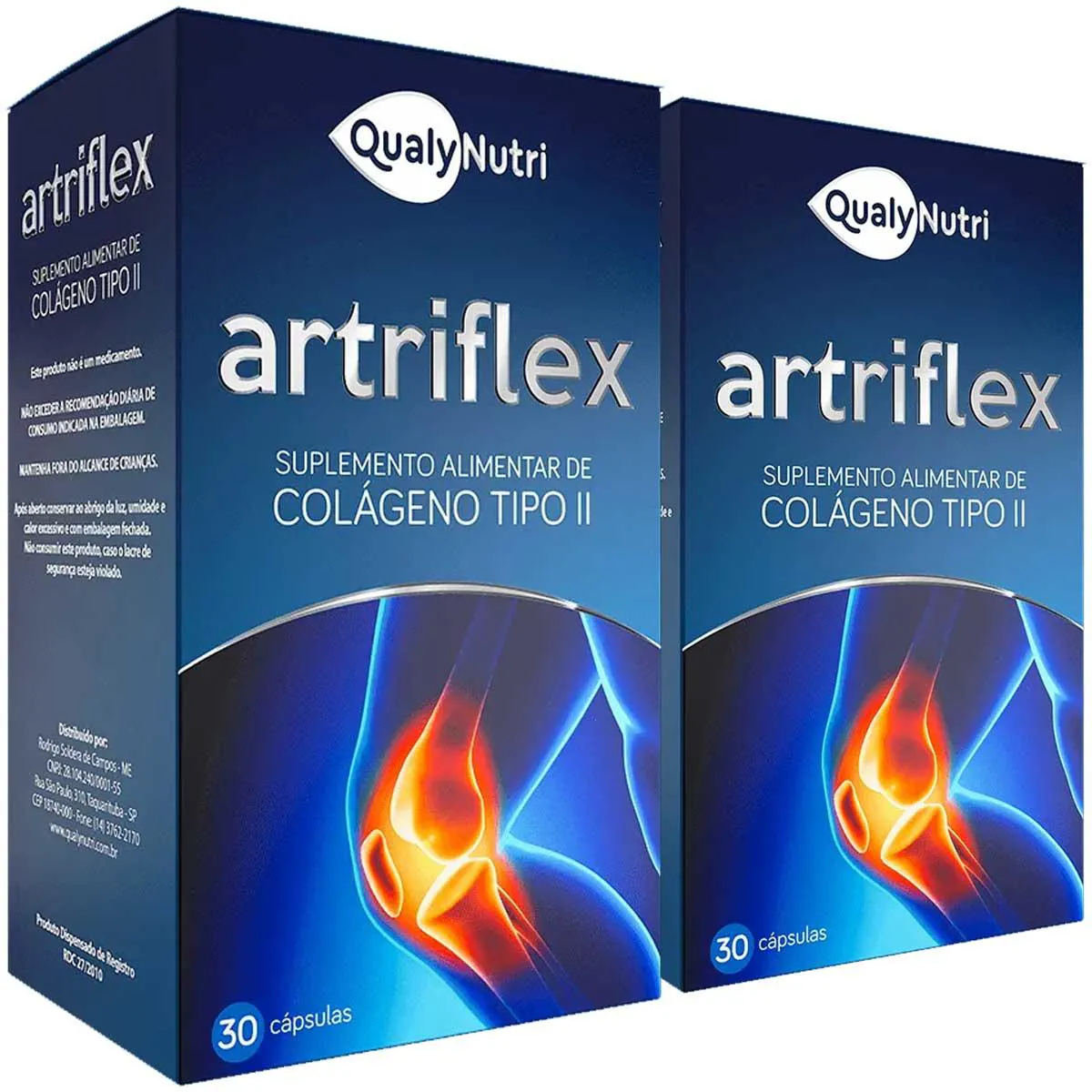 KIT 2X ARTRIFLEX COLáGENO TIPO 2 40MG C/ 30 CADA QUALY NUTRI
