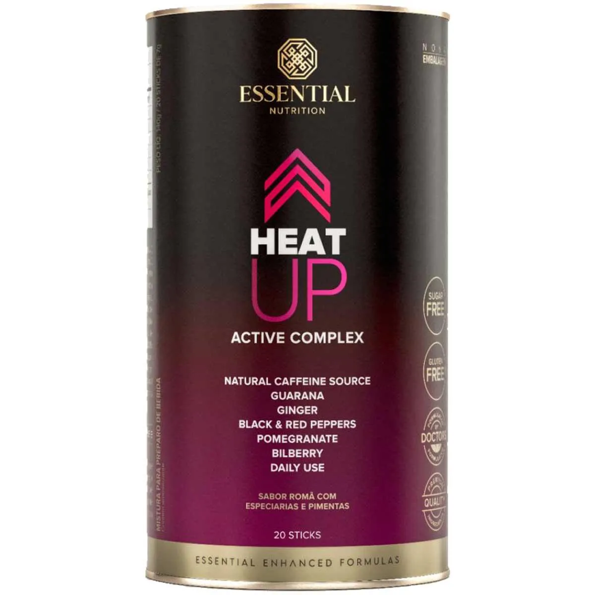 PRé TREINO ESSENTIAL HEAT UP ACTIVE COMPLEX 20 STICKS DE 7G