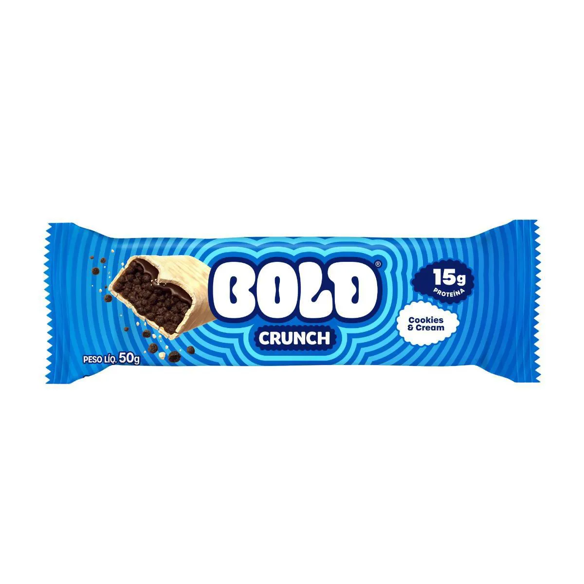 Barra de Proteína Bold Crunch Cookies & Cream 50g