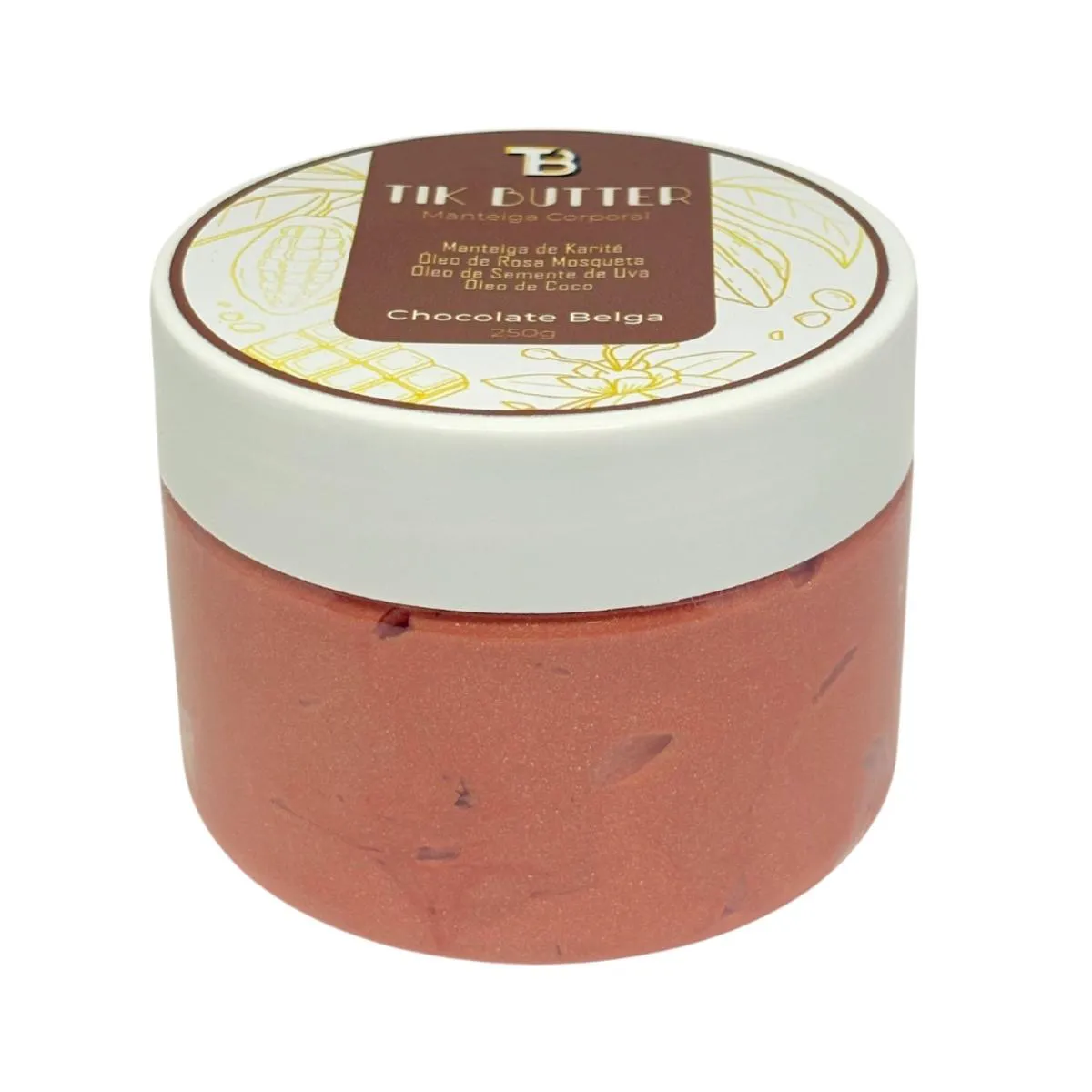 MANTEIGA CORPORAL CHOCOLATE BELGA HIDRATAçãO TIKBALM 250G