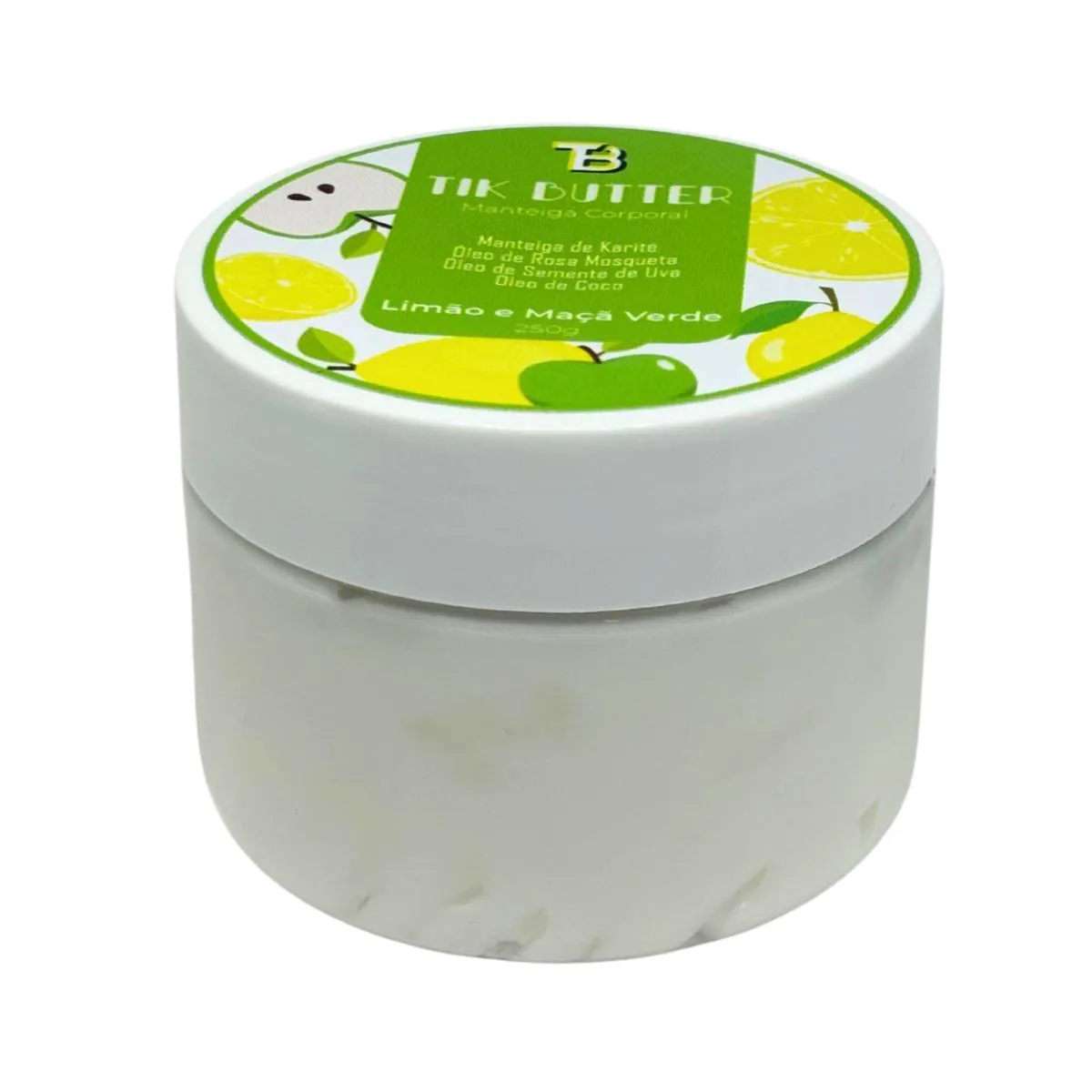 MANTEIGA CORPORAL LIMãO E MAçA VERDE HIDRATA TIKBALM 250G