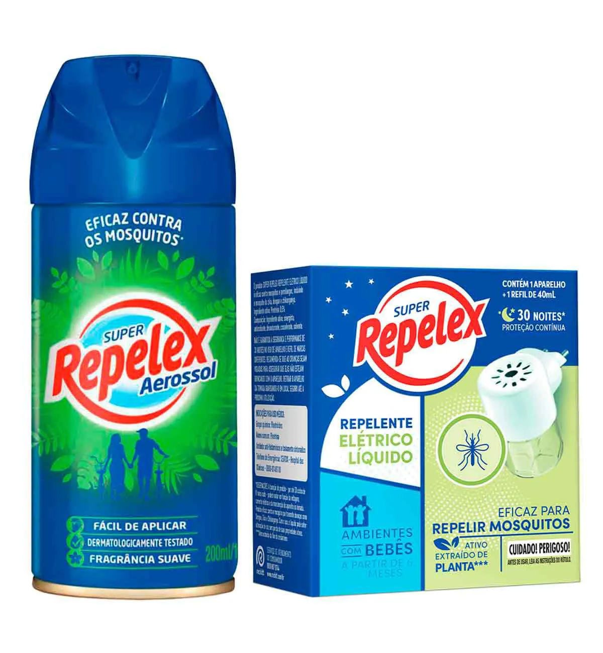 Kit Repelex Repelente Aerosol Super Family Care 200ml + Aparelho Elétrico + Repelente 30 Noites 40ml