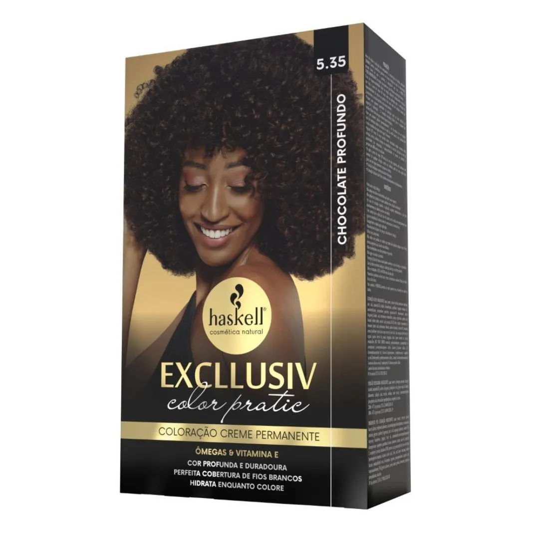 KIT COLORAçãO HASKELL COLOR PRATIC 5.35 CHOCOLATE PROFUNDO
