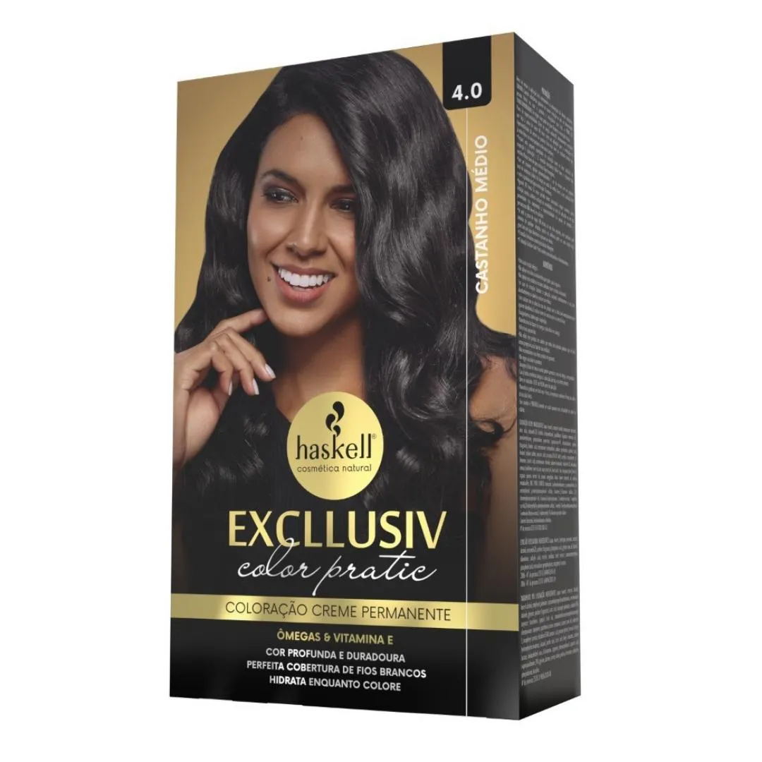 KIT COLORAçãO HASKELL COLOR PRATIC 4.0 CASTANHO MéDIO