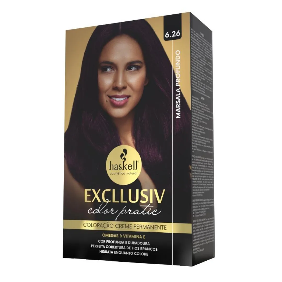 KIT COLORAçãO HASKELL COLOR PRATIC 6.26 MARSALA PROFUNDO