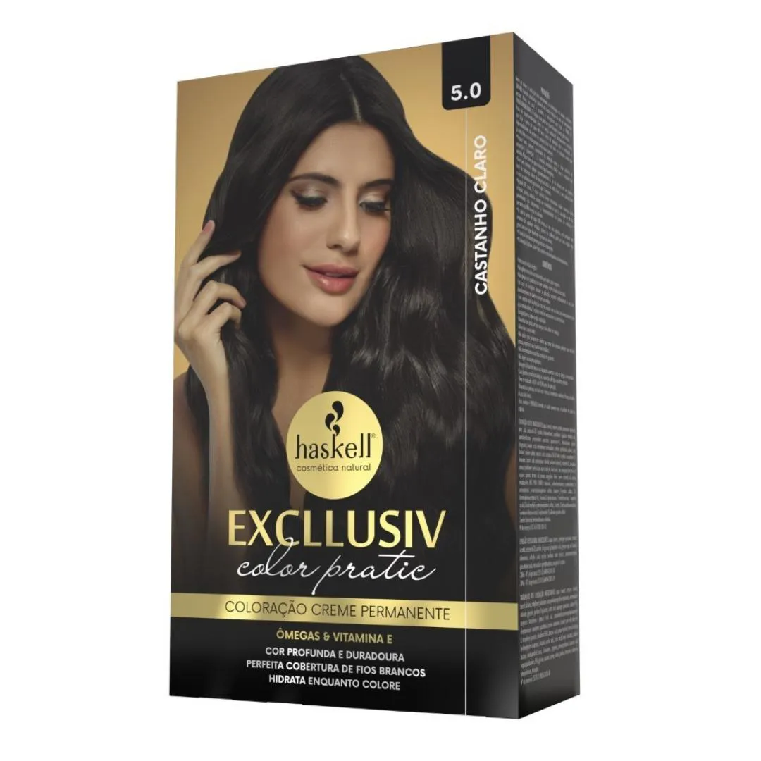 KIT COLORAçãO HASKELL COLOR PRATIC 5.0 CASTANHO CLARO