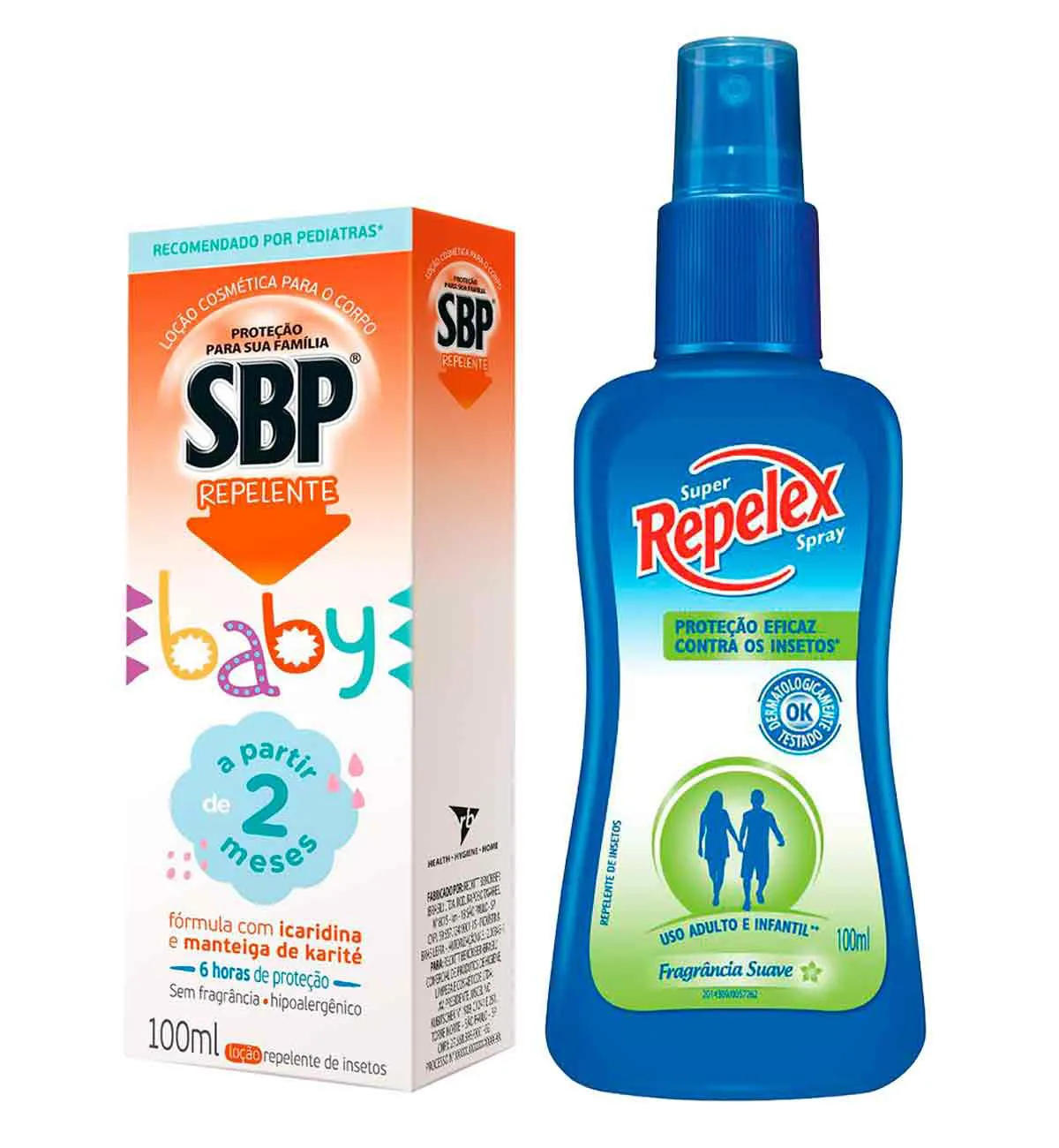 Kit Repelentes Spray Repelex Family Care 100ml + Loção Infantil SBP Baby Icaridina Sem Fragrância 100ml