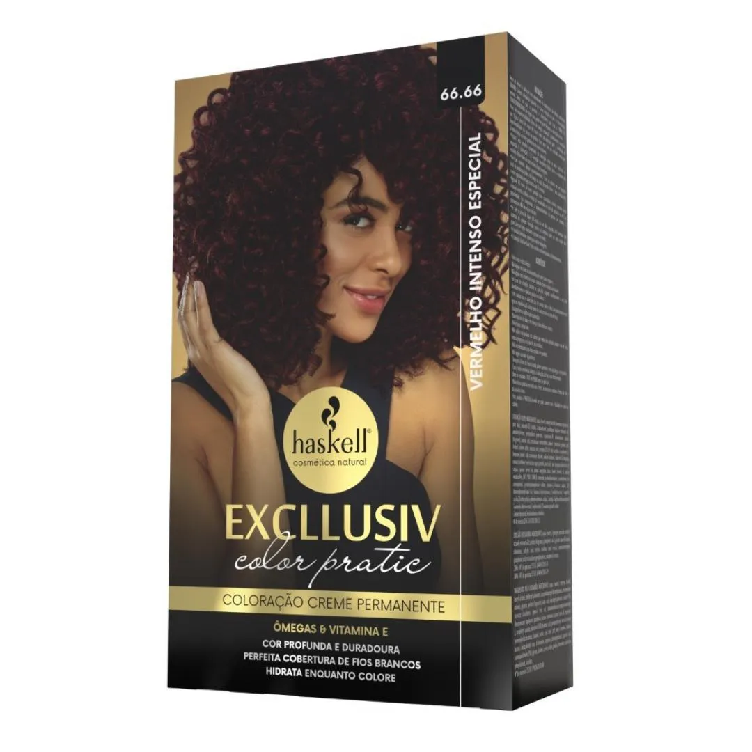 KIT COLORAçãO HASKELL COLOR PRATIC 66.66 VERMELHO INTENS ESP