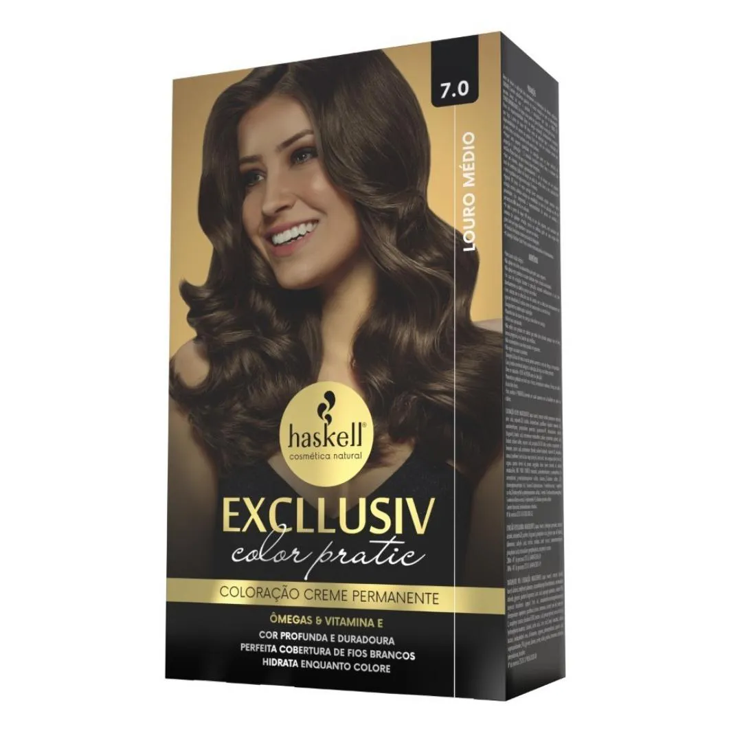 KIT COLORAçãO HASKELL COLOR PRATIC 7.0 LOURO MéDIO