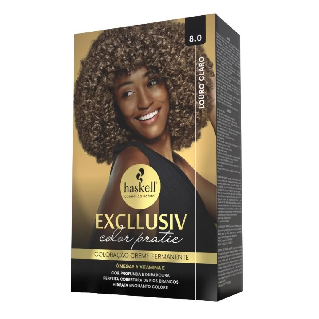 KIT COLORAçãO HASKELL COLOR PRATIC 8.0 LOURO CLARO