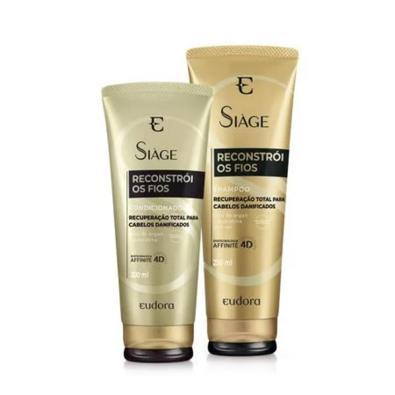KIT EUDORA SIAGE RECONSTROI OS FIOS SHAMPOO + CONDICIONADOR
