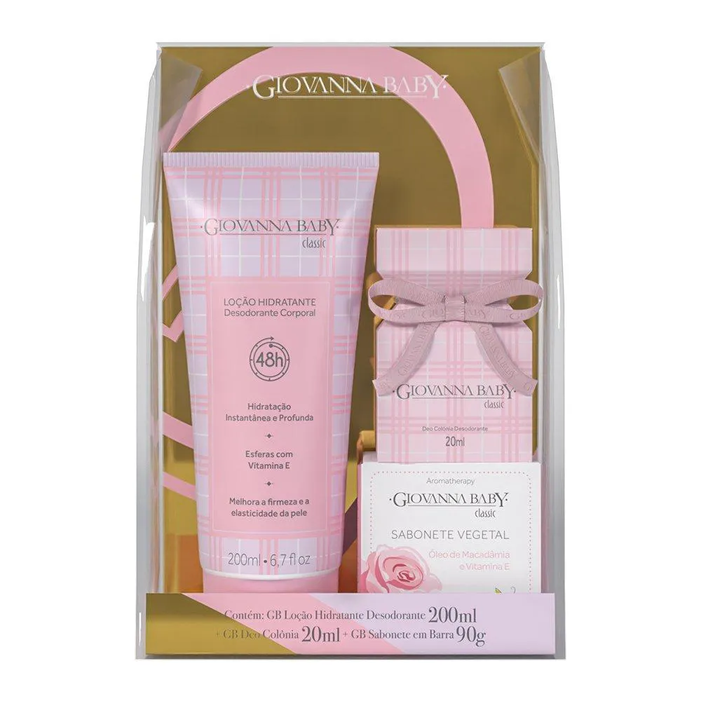 COLôNIA GIOVANNA BABY CLASSIC 20ML + LOçãO 200ML + SABONETE 90G