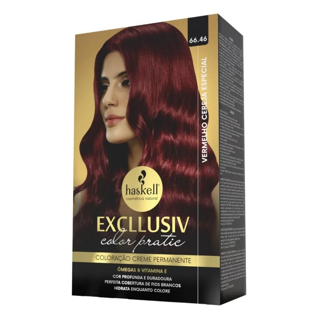 KIT COLORAçãO HASKELL COLOR PRATIC 66.46 VERMELHO CEREJA ESP