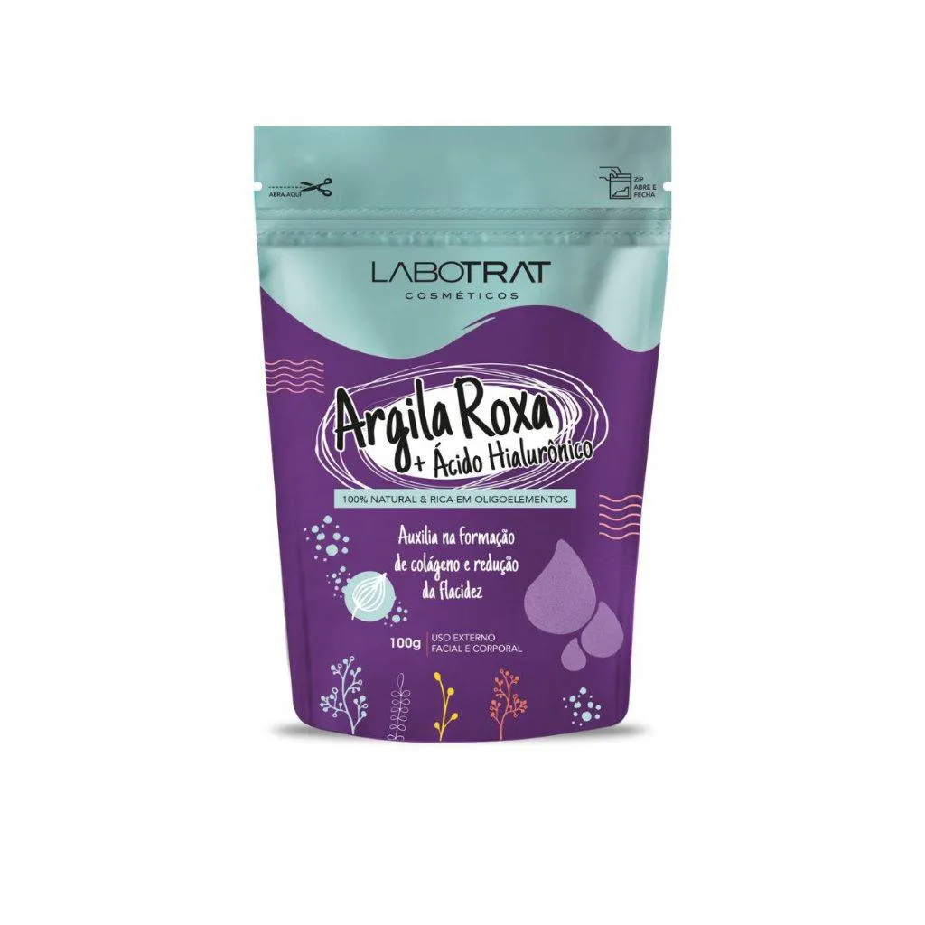 ARGILA 100G LABOTRAT ROXA C/ ÁCIDO HIALURôNICO