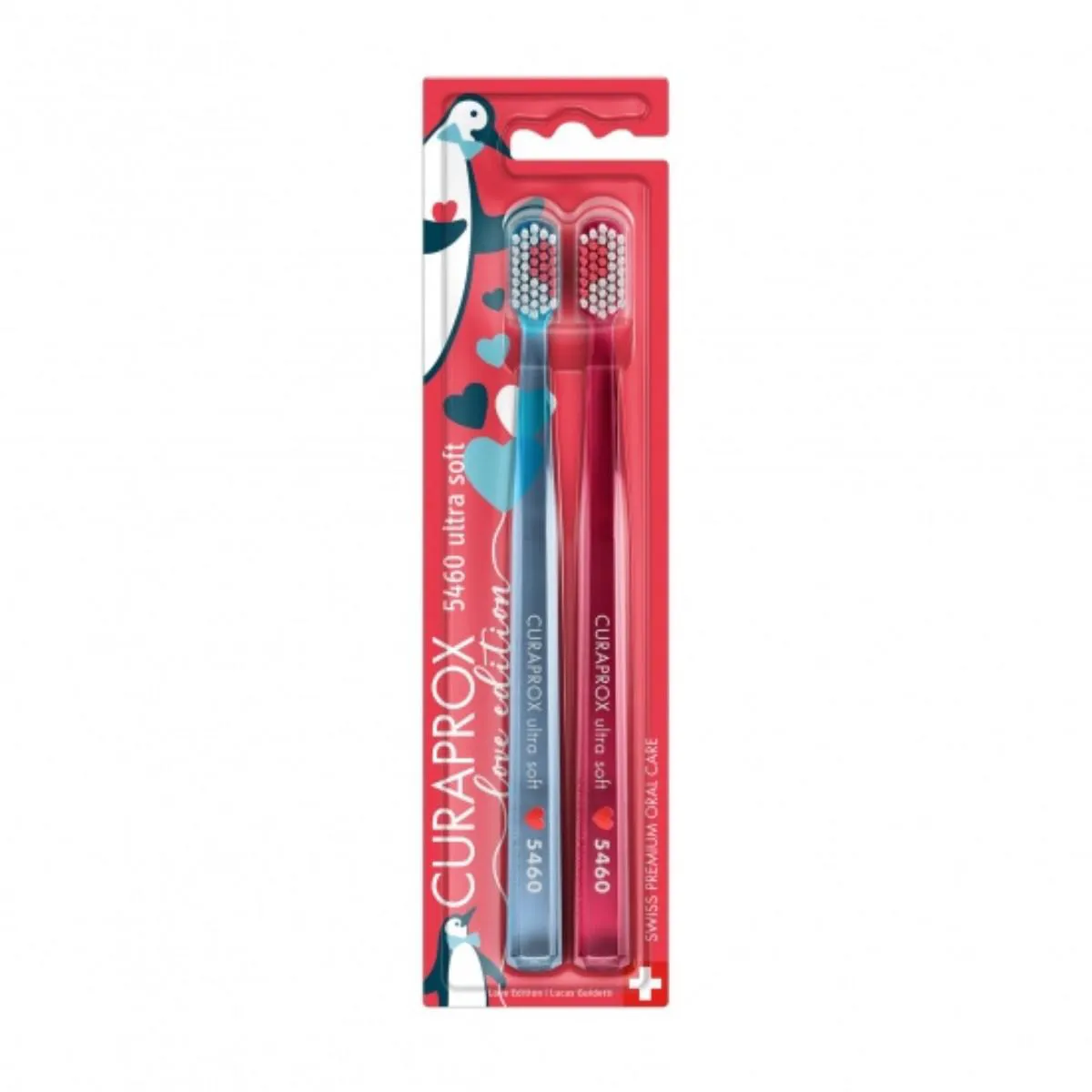 Kit C/2 Escova Dental Curaprox 5460 Dual Love Edition