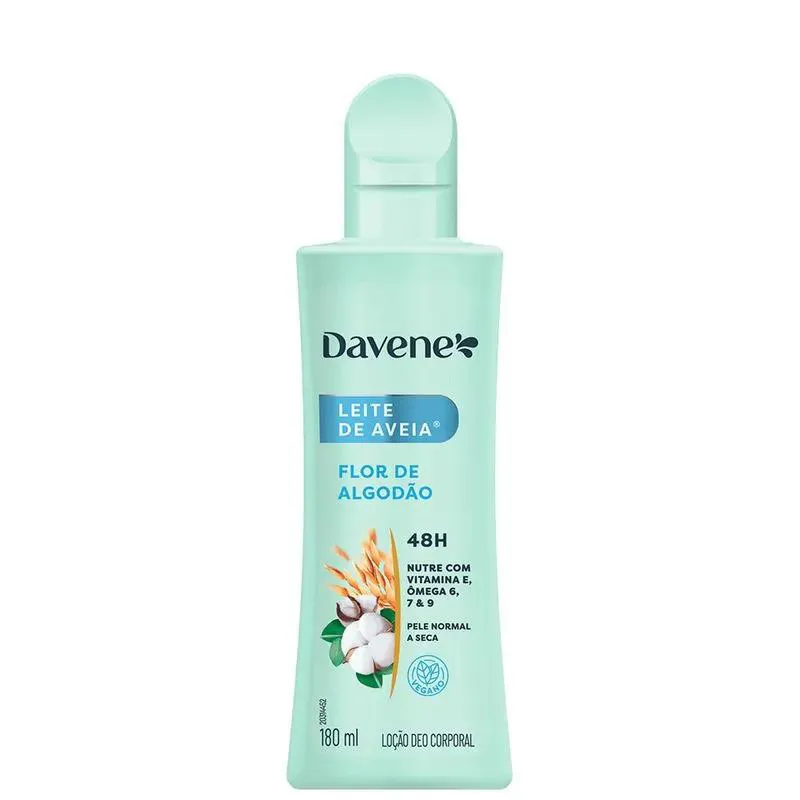 LEITE DE AVEIA FLOR DE ALGODãO DEO CORPORAL DAVENE 180ML