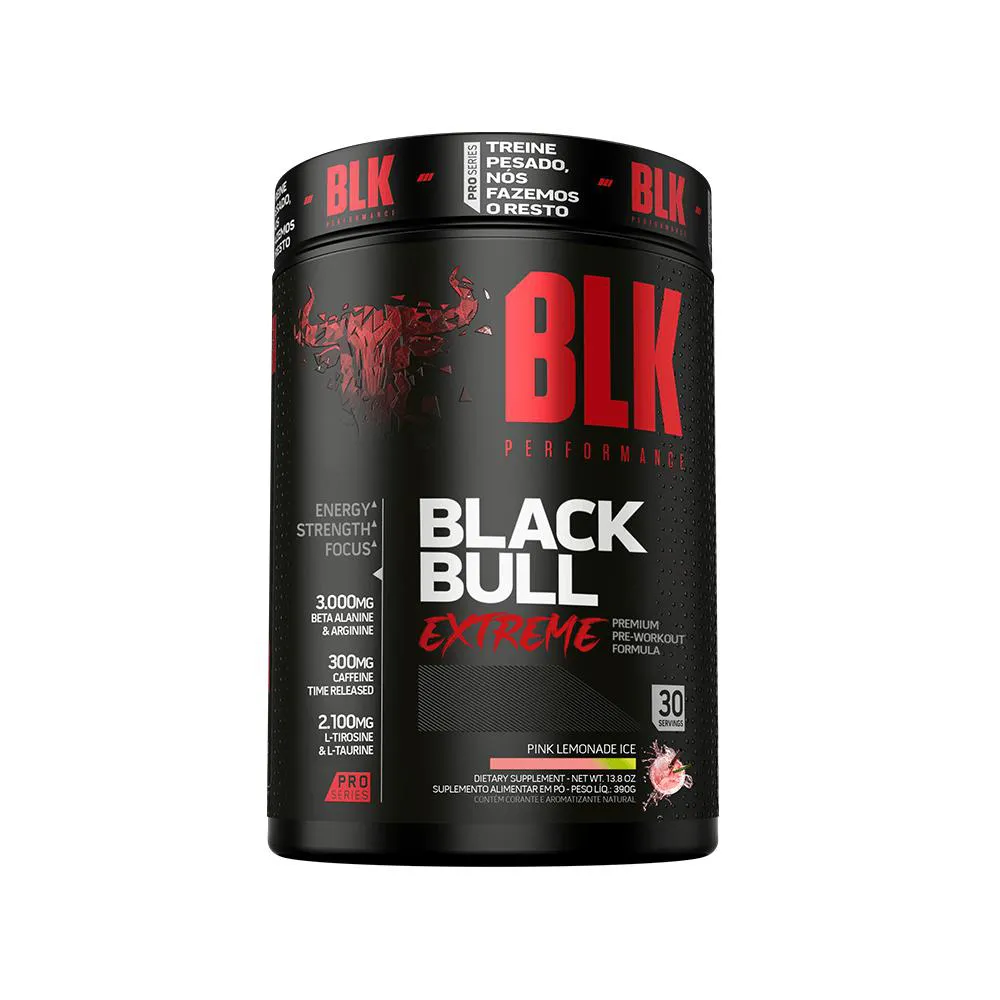 BLACK BULL EXTREME 390G PRé TREINO PRé WORKOUT - BLK PERFORMANCE SABOR PINK LEMONADE ICE