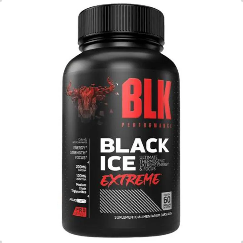 BLACK ICE EXTREME 60 CáPSULAS TERMOGêNICO 2.0 - BLK PERFORMANCE SEM Sabor