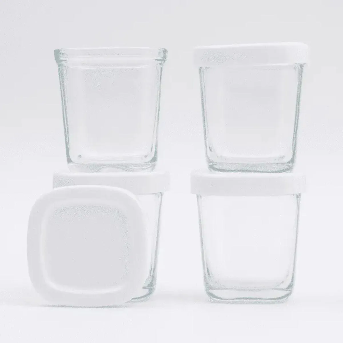 POTE DE VIDRO ARMAZENAR LEITE PAPINHA 150ML BRANCO PETIT PIA