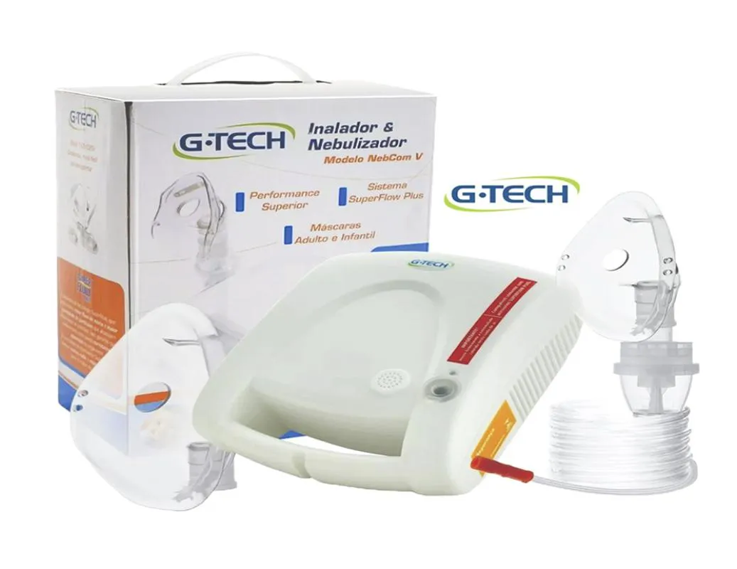 INALADOR E NEBULIZADOR G-TECH NEBCOM V BIVOLT BRANCO