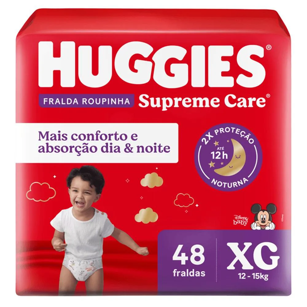 FRALDA ROUPINHA HUGGIES SUPREME CARE TAM XG 48 – KIMBERLY