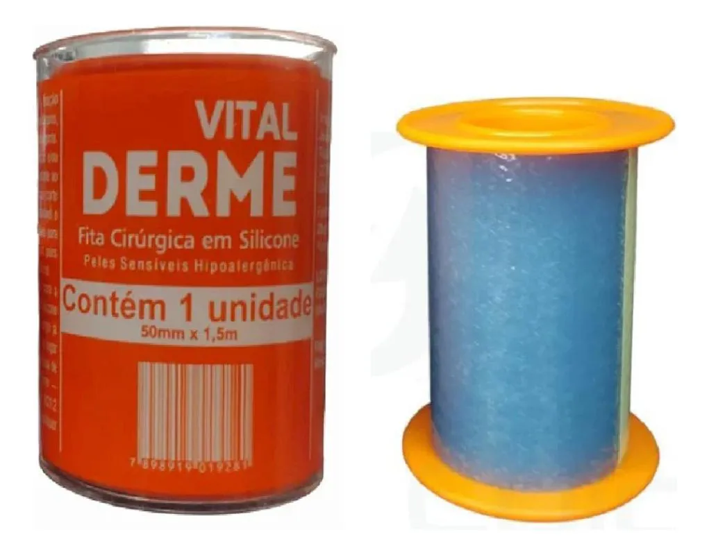 FITA DE SILICONE ADESIVA INDOLOR CICATRIZ - 5CM X 1,5 METROS