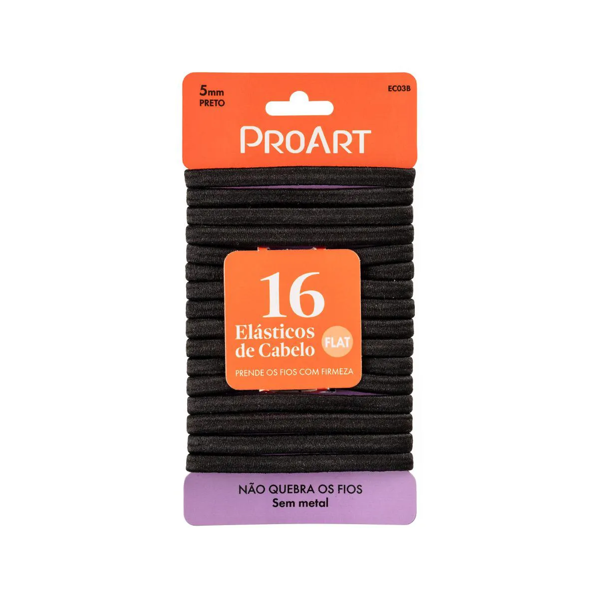 ELáSTICO DE CABELO RETO 16 UNIDADES PROART