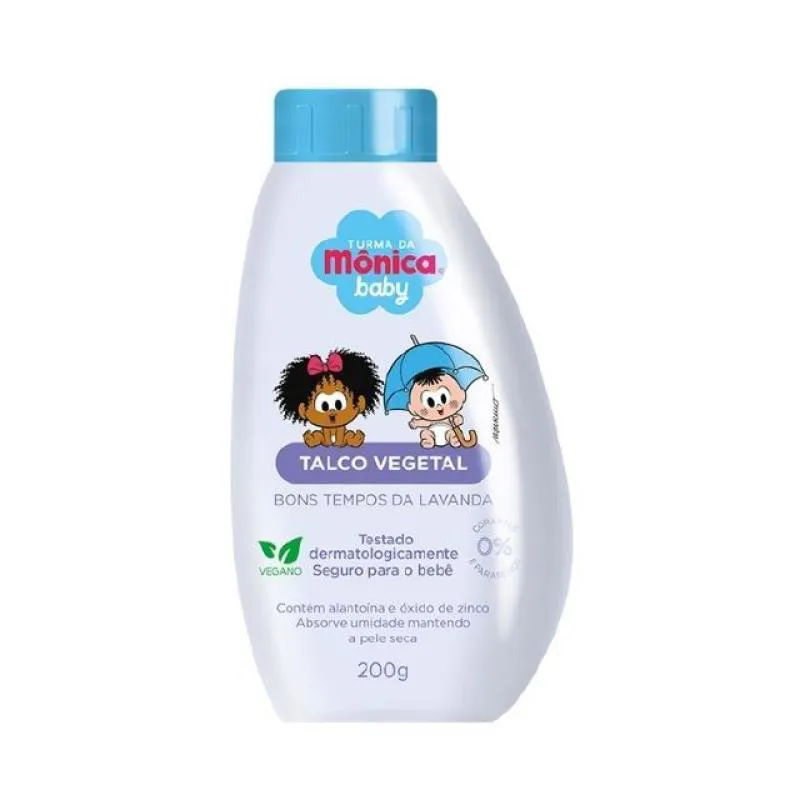 TALCO VEGETAL INFANTIL TURMA DA MôNICA 200G BONS TEMPOS