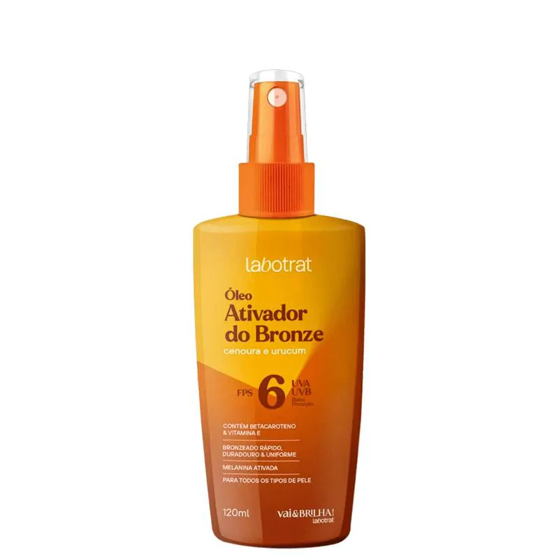 ÓLEO ATIVADOR DE BRONZE FPS6 VAI&BRILHA 120ML LABOTRAT