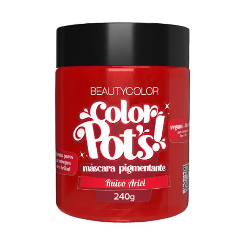 MáSCARA PIGMENTANTE BEAUTY COLOR POTS RUIVO ARIEL 240G