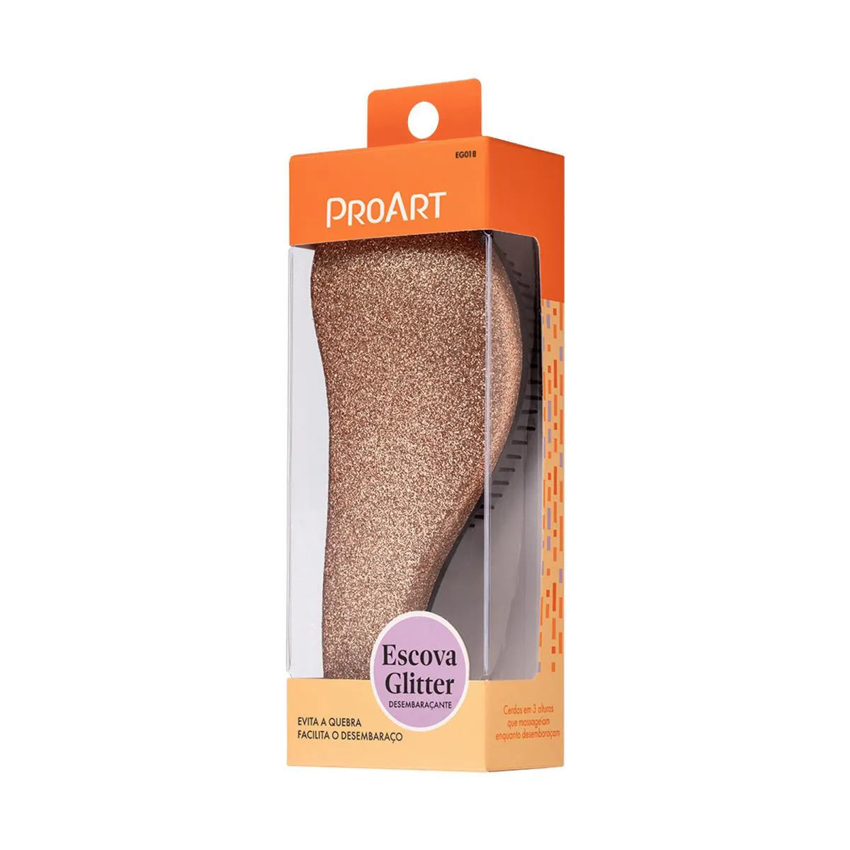 ESCOVA DESEMBARAçANTE DOURADA GLITTER PROART