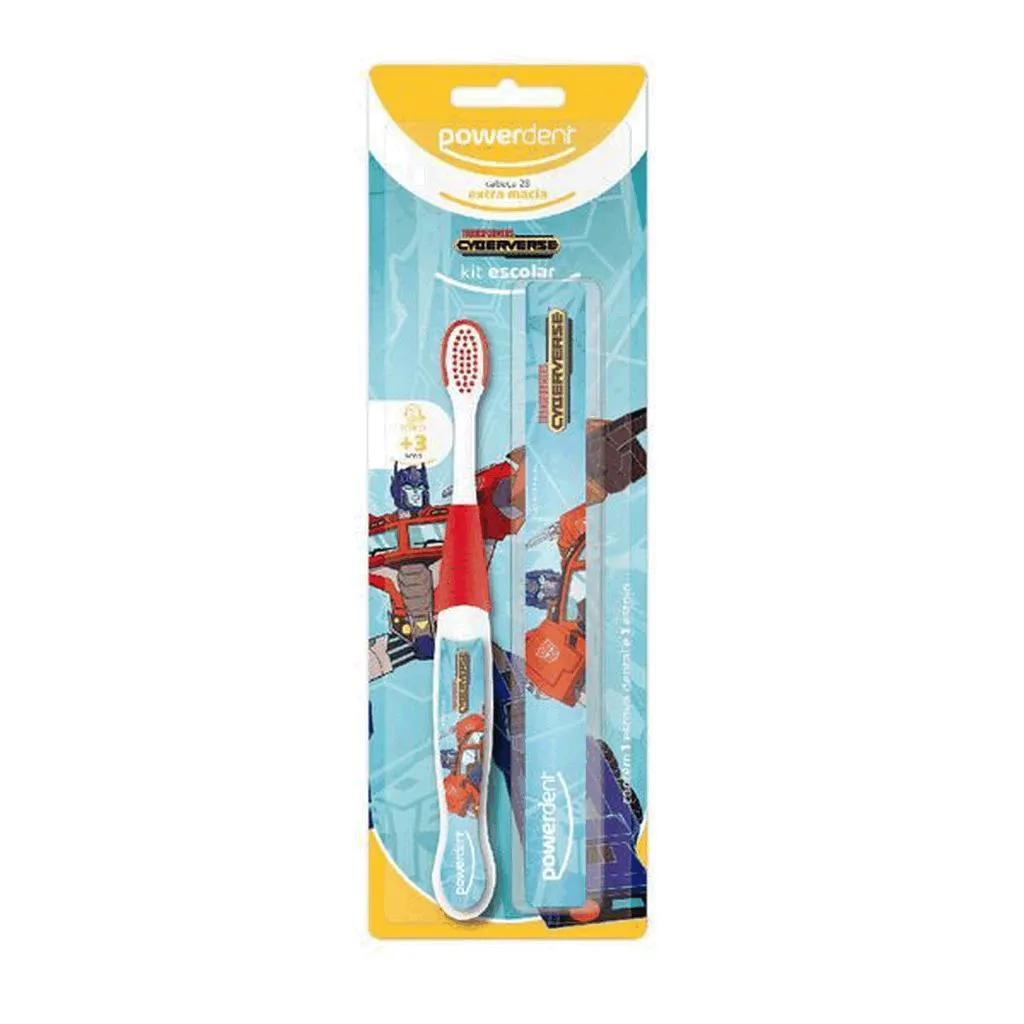 ESCOVA POWERDENT INFANTIL C/ ESTOJO TRANSFORMERS