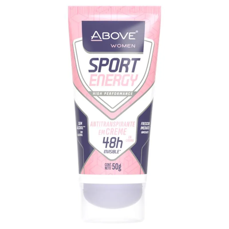 KIT C/2 UNIDADES DE DESODORANTE BISNAGA ABOVE 50G SPORT ENERGY WOMEN