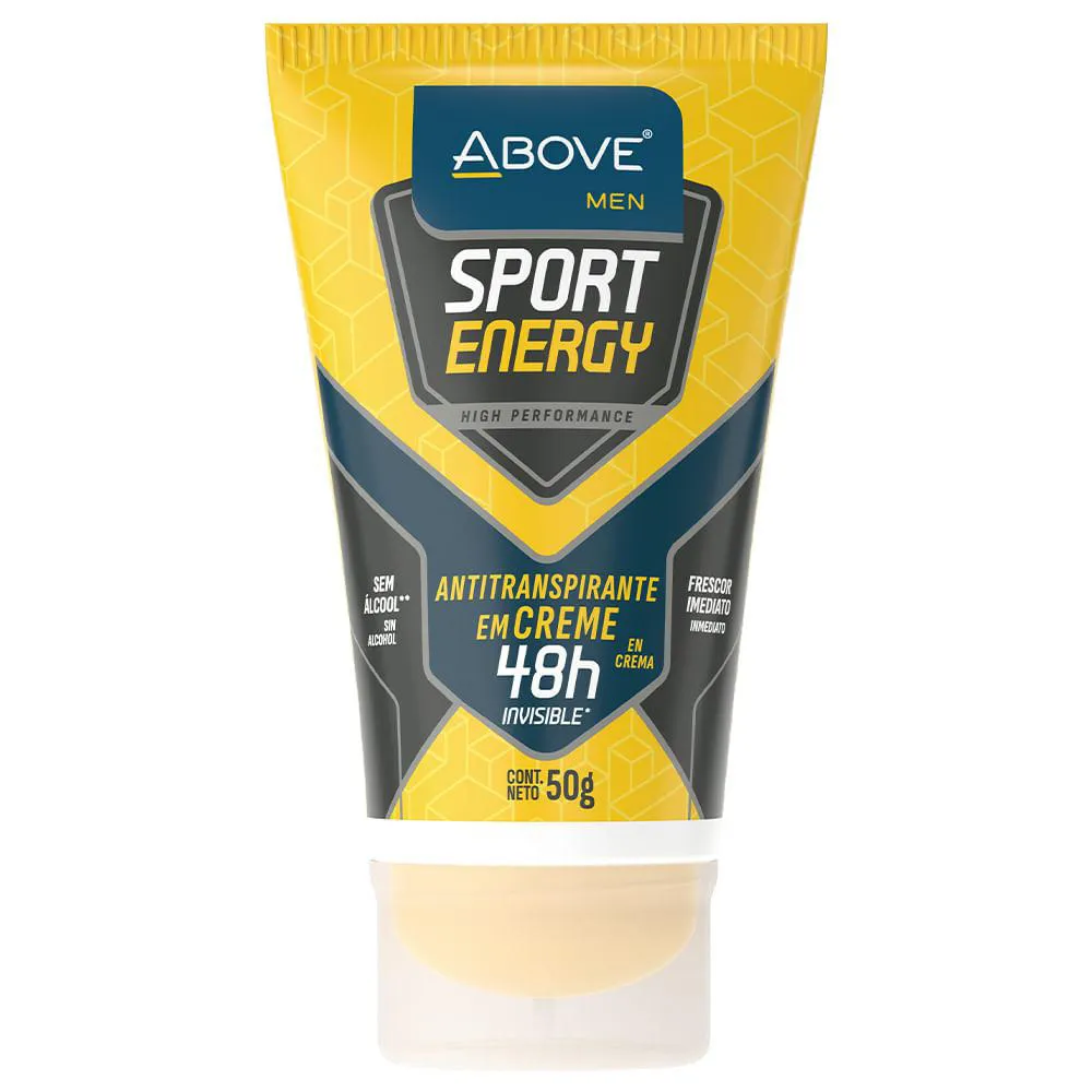 KIT C/2 UNIDADES DE DESODORANTE BISNAGA ABOVE 50G SPORT ENERGY MEN