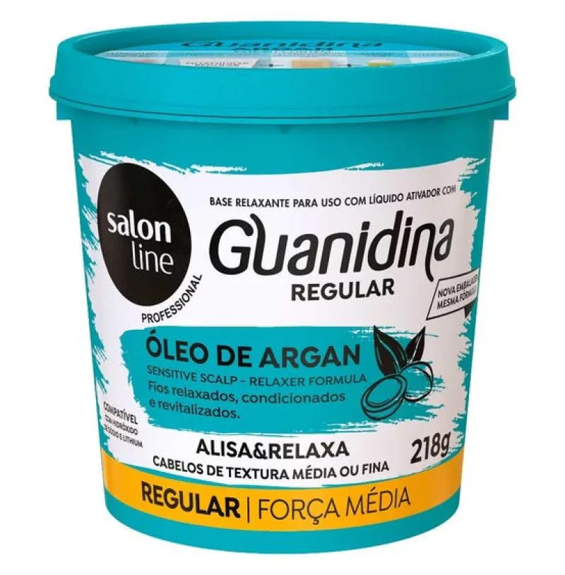 SALON LINE GUANIDINA OLEO DE ARGAN REGULAR 218G