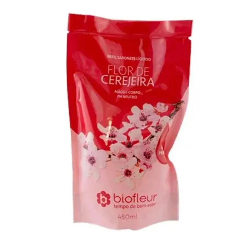 BIOFLEUR SABONETE REFIL 450ML FLOR CEREJA