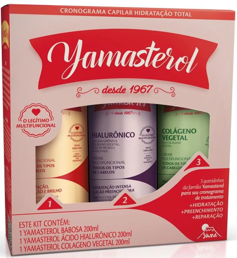 KIT YAMá CRONOGRAMA CAPILAR HIDRATAçãO TOTAL - YAMASTEROL