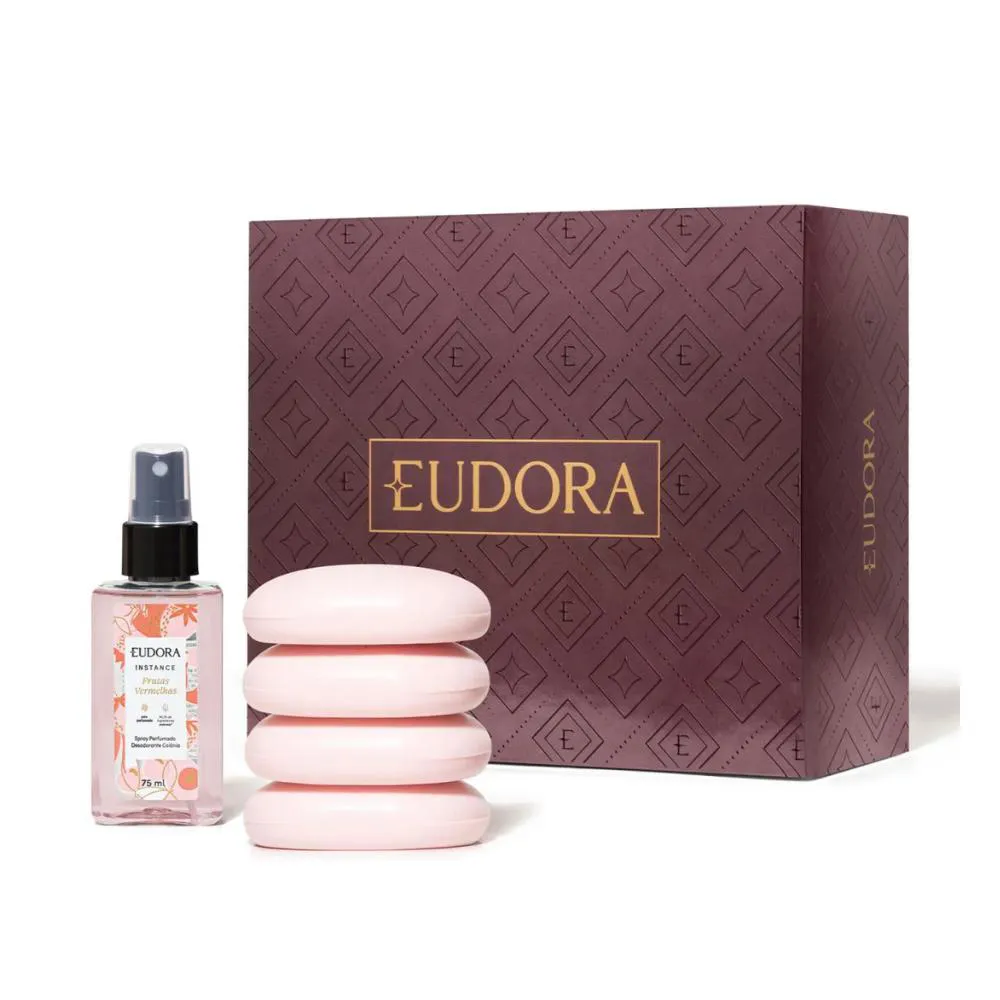 KIT PRESENTE EUDORA INSTANCE C/4 SABONETES + 1 SPRAY COLôNIA