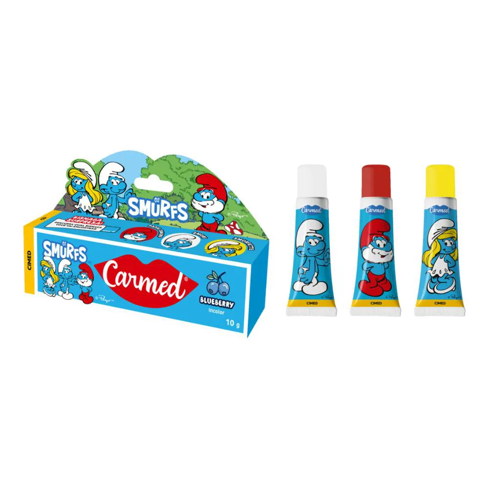 HIDRATANTE LABIAL CARMED OS SMURFS BLUEBERRY - 10G