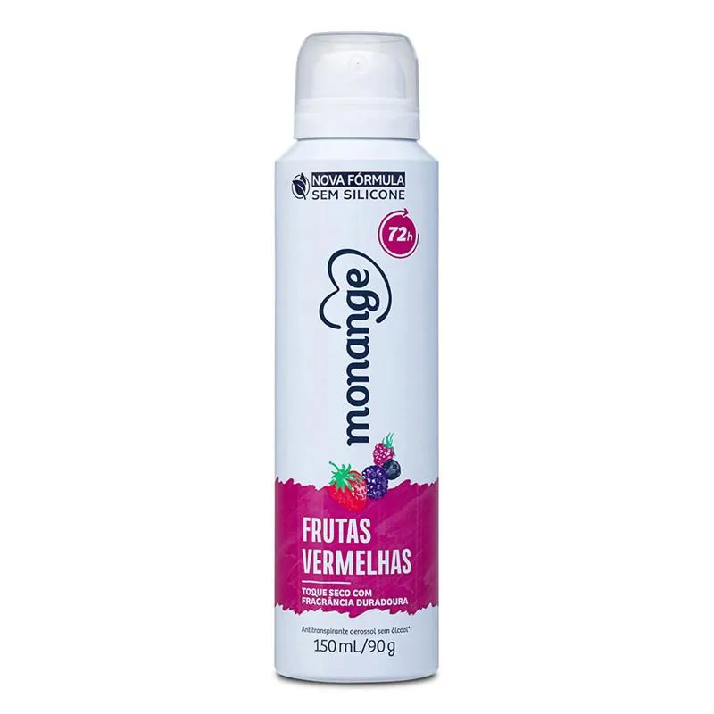 KIT 2 DESODORANTES AEROSOL MONANGE 72H 150ML - FRUTAS VERMELHAS - 7891350034639