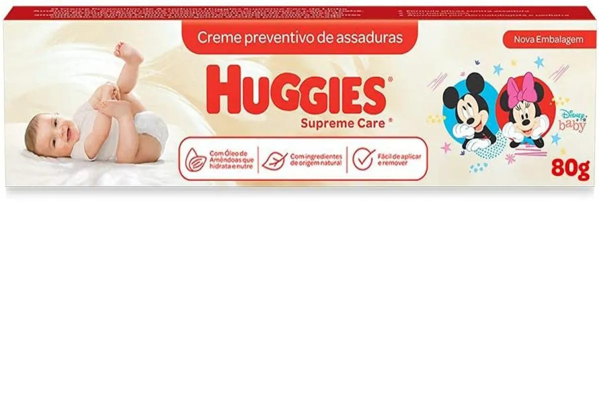 KIT 3 UNID. CREME PREVENTIVO DE ASSADURAS 80G HUGGIES Supreme Care