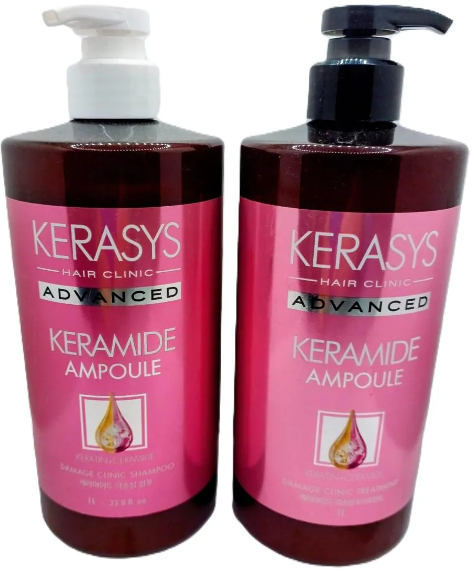 KERASYS ADVANCED KERAMIDE AMPOULE DAMAGE CLINIC KIT (SHAMPOO + MASCARA 1 L)